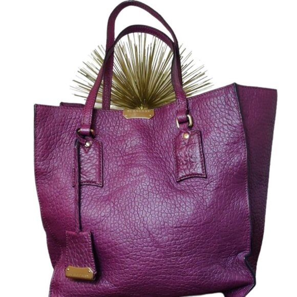 Burberry Heritage Woodbury Grain Burgundy Leather Tote - Picture 1 of 17